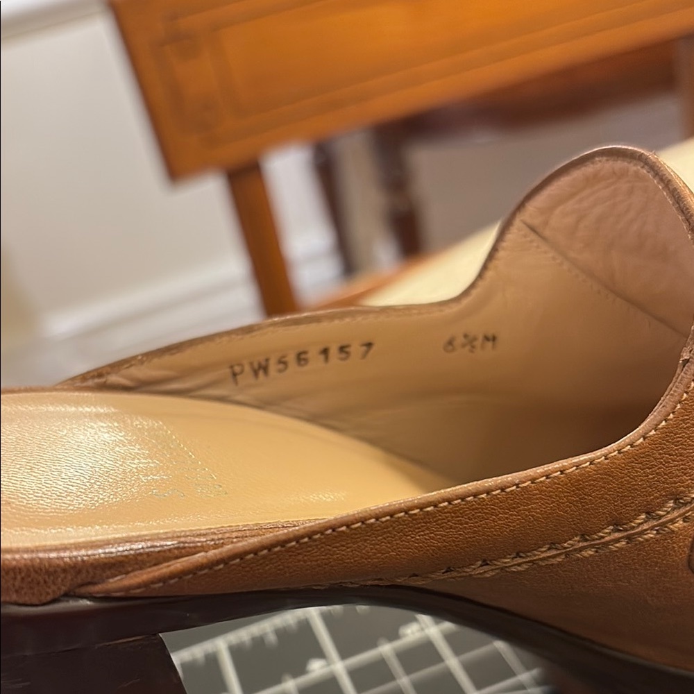 Stuart Weitzman Brown Leather Mules - image 4